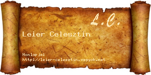 Leier Celesztin névjegykártya
